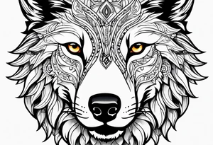 Wolf face tattoo idea
