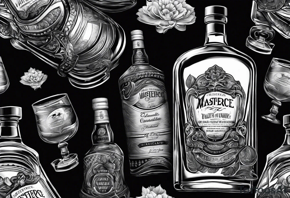 Canadian whiskey bottle tattoo idea