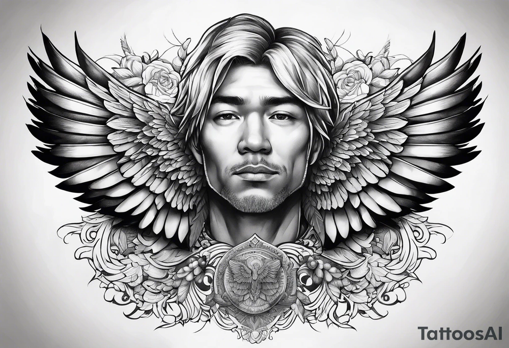 Wings with Glenn in the middle tattoo idea