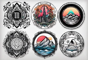 small round tattoo with open in the middle, new york tattoo idea