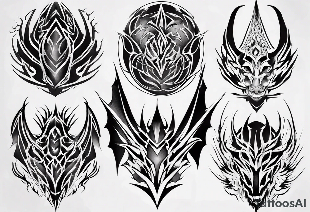 Dragon skin symmetrical tattoo idea