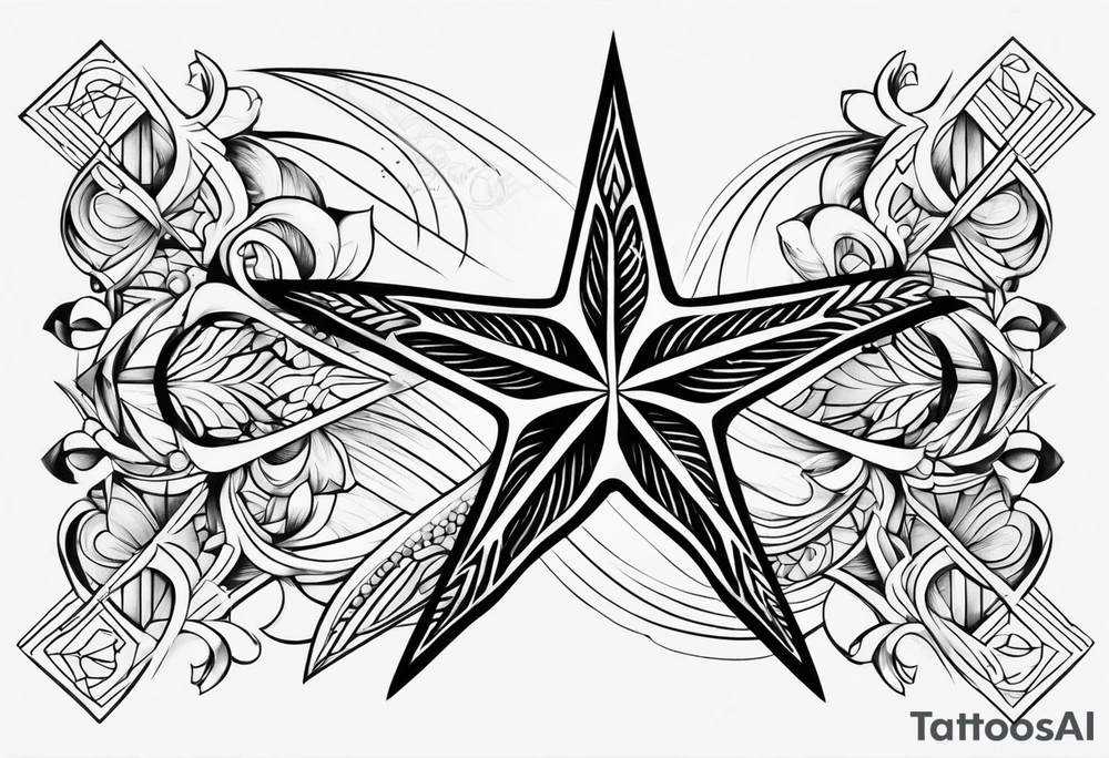 Wave arrow starfish tatto tattoo idea