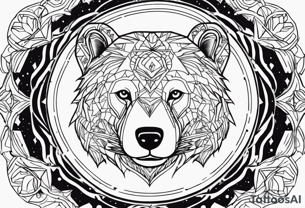 Cosmic bear tattoo idea