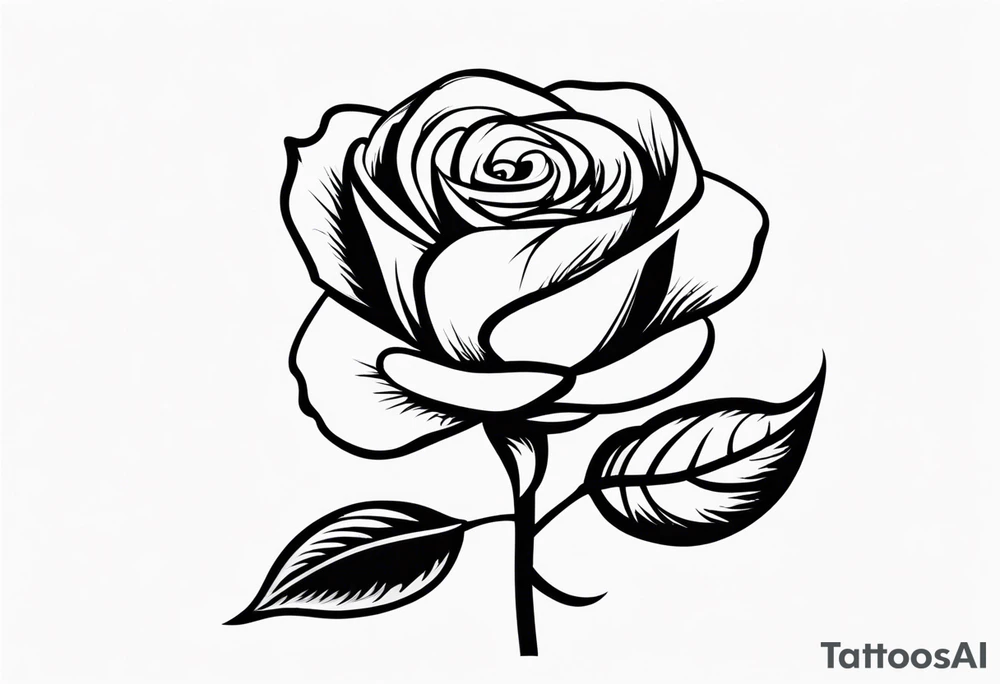 Rose with stem tattoo idea