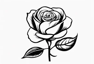 Rose with stem tattoo idea