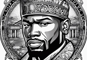 50 cent currency coin tattoo idea