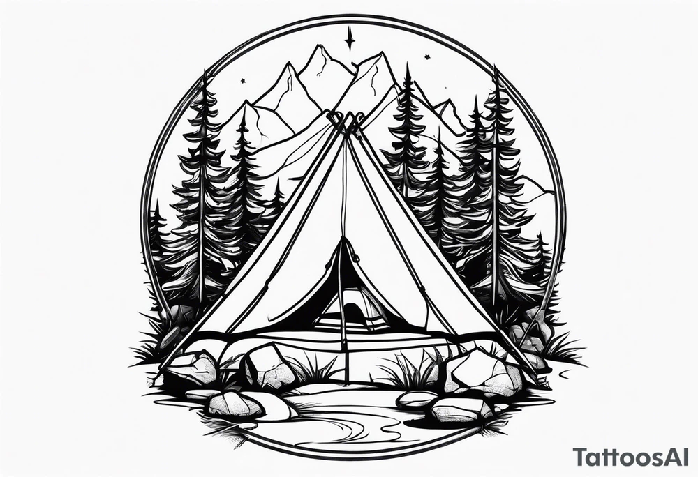 camping tattoo idea