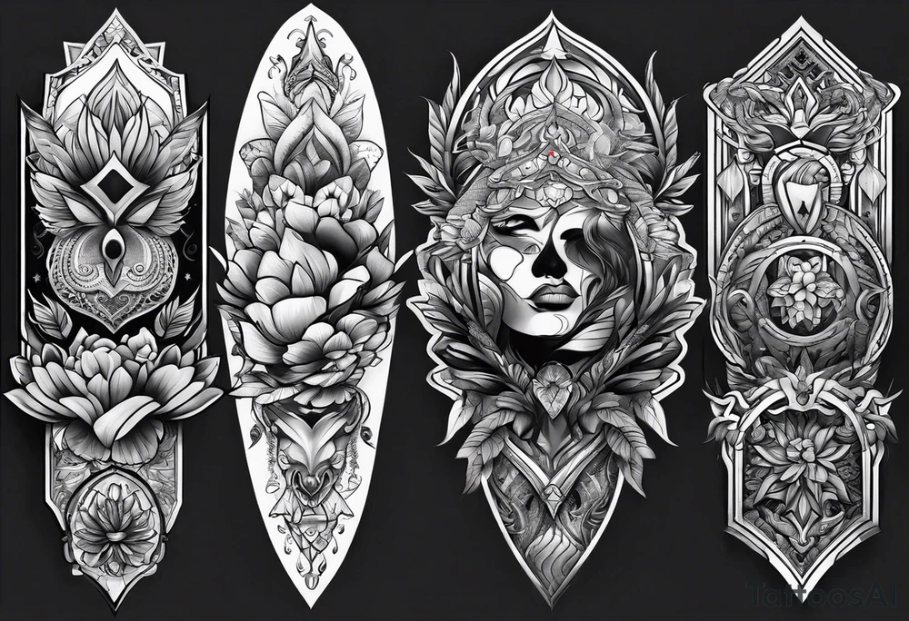 Full leg tattoo design tattoo idea