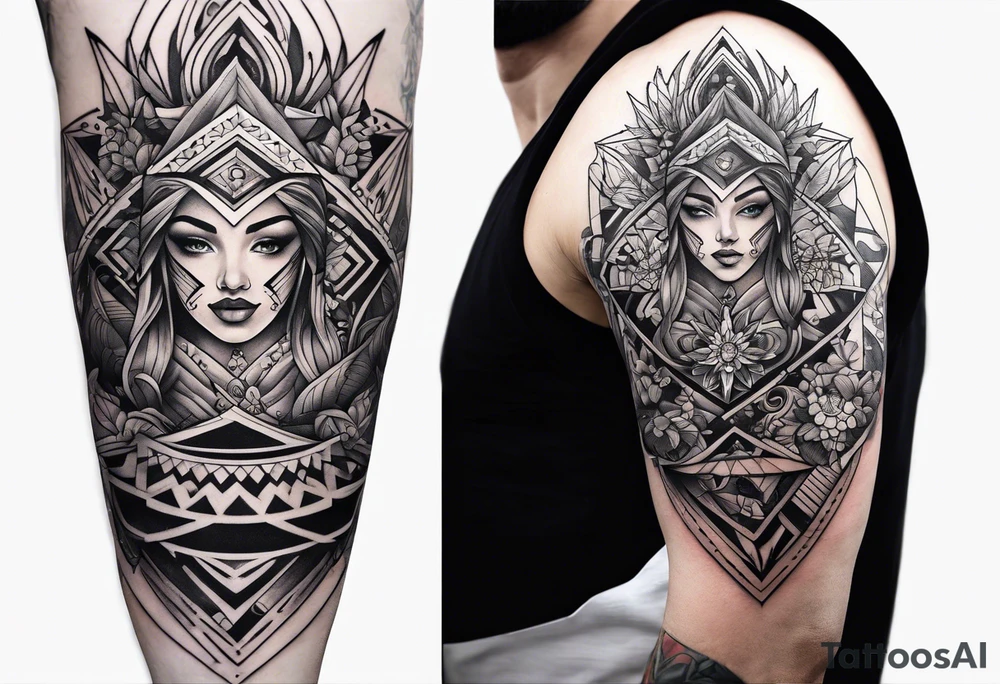 Full sleeve tattoo family tattoo idea