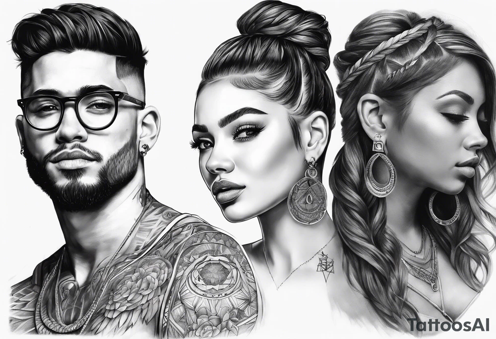 3 angles with halos tattoo idea