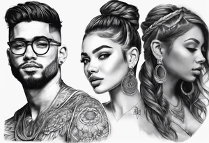 3 angles with halos tattoo idea