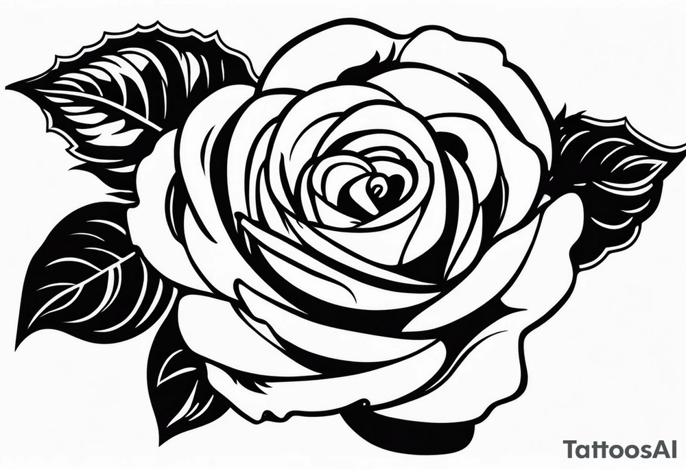 American traditional rose tattoo idea