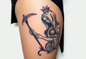Queen, reaper, scary, pretty tattoo idea