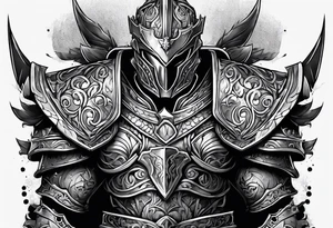 Armor for upper arm and chest tattoo idea