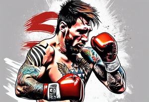 messi boxing against monkey tattoo idea