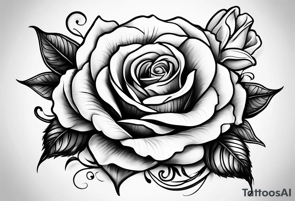 beautiful tattoo idea with long text and rose tattoo idea