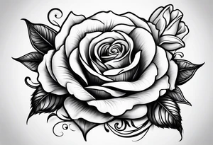 beautiful tattoo idea with long text and rose tattoo idea