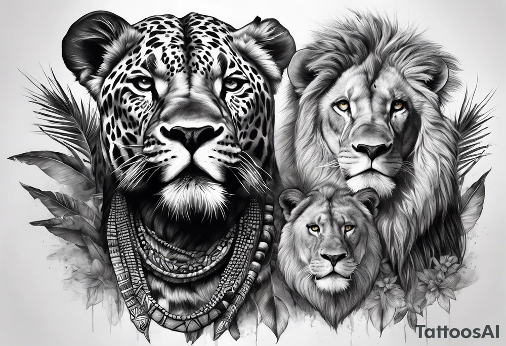 Tatoage sleef de big 5 afrika tattoo idea