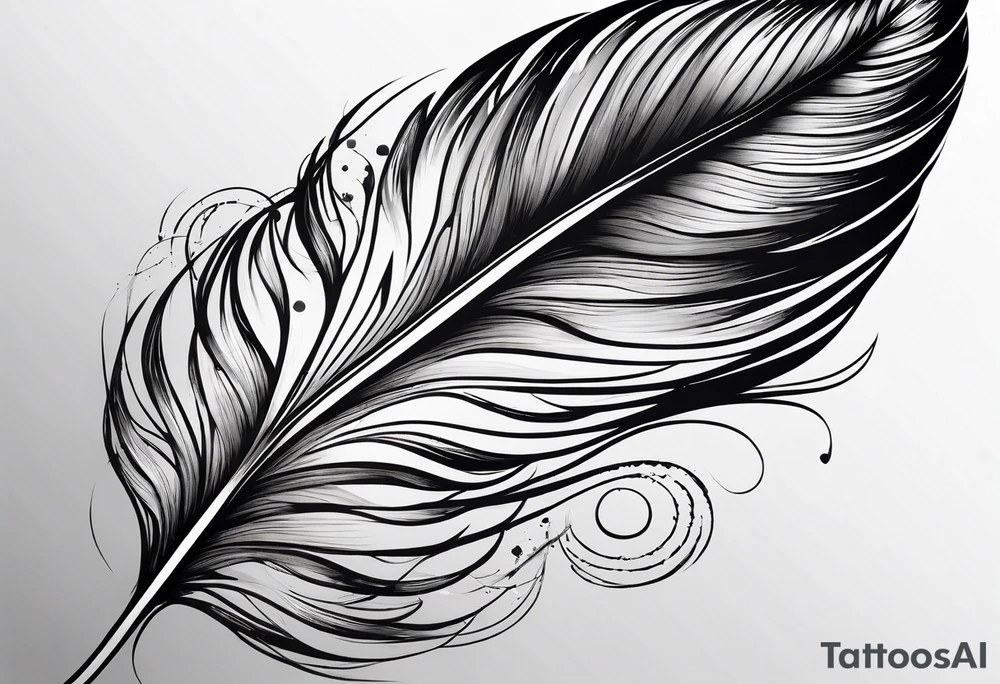 Folded feather tattoo idea