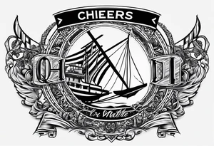 Cheers Mate text, armband +Cancer Ribbon tattoo idea
