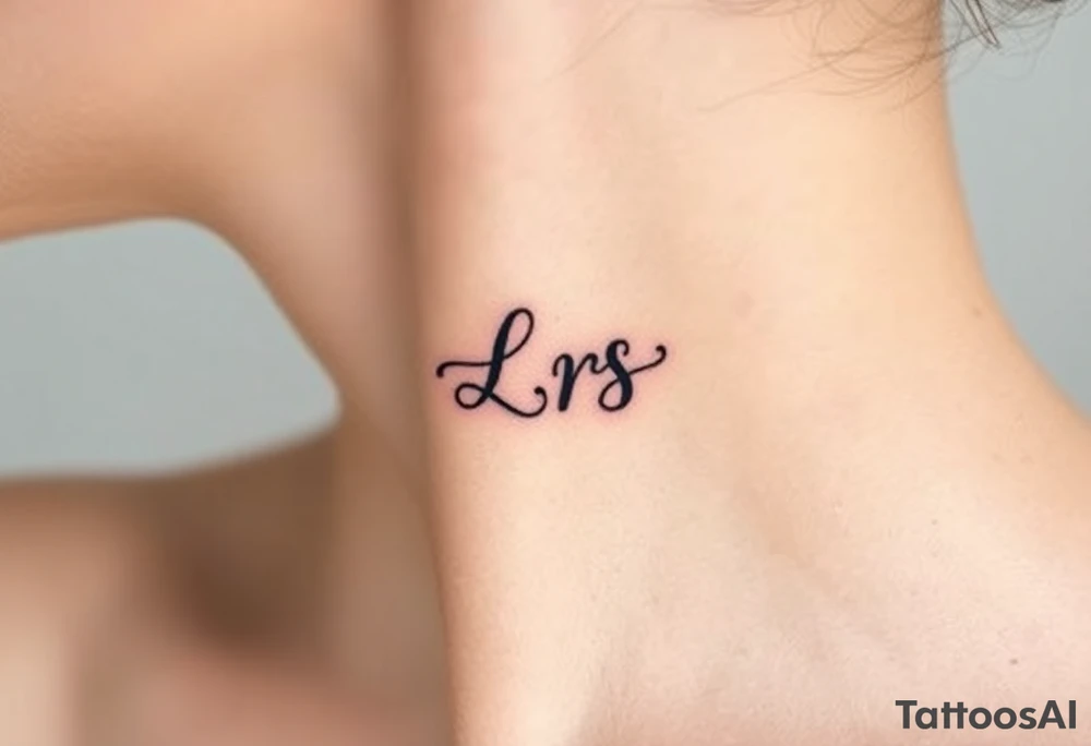 Small Kiss mark with the initials lrs tattoo idea