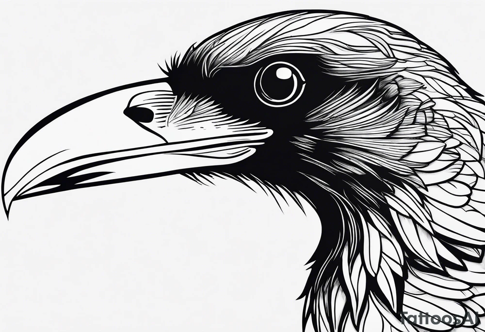 simple crow tattoo line artwork looking for the top down tattoo idea