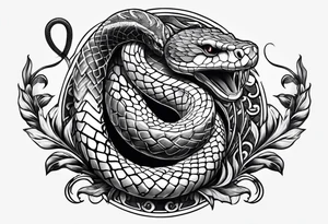 Snake with horned head tattoo idea