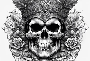 demonic skull tattoo idea