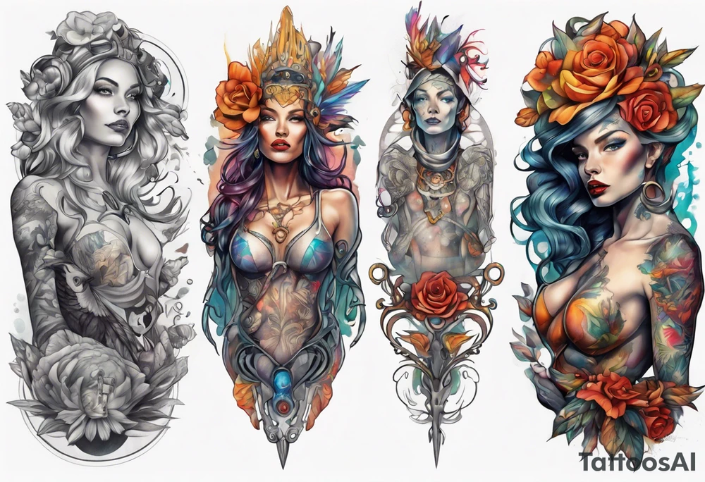 majestic woman by Android Jones tattoo idea