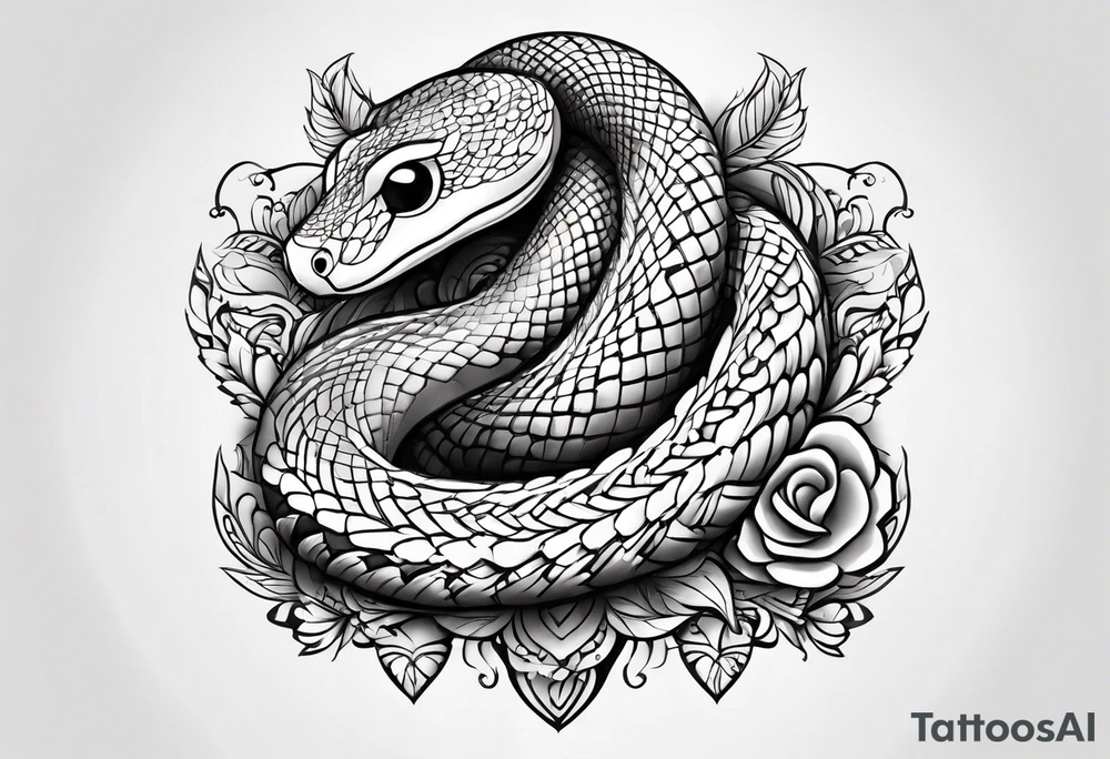 A cute snake with hearts. tattoo idea
