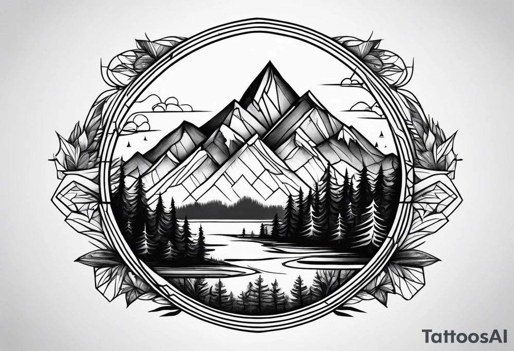 Mountain pattern tattoo idea