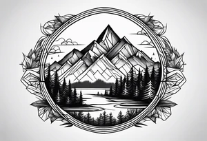 Mountain pattern tattoo idea