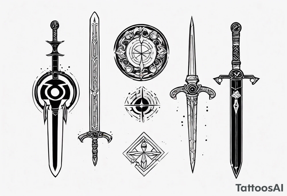 sword with circle around from zelda tattoo idea