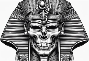 pharaoh skull realistic tattoo idea