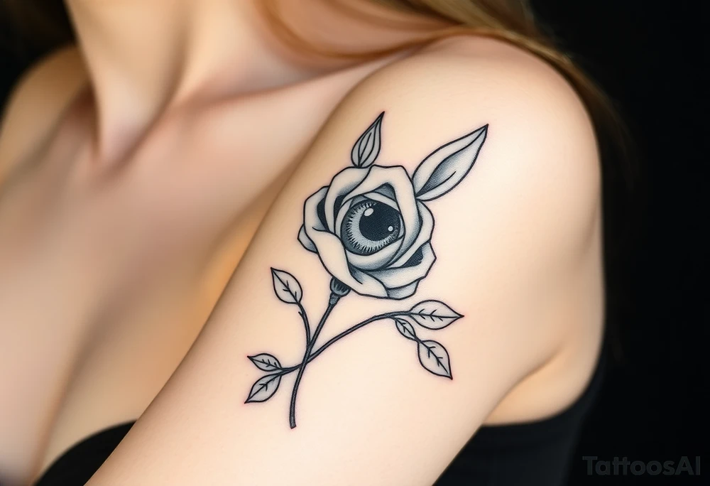 donkey rose and eyeball tattoo idea