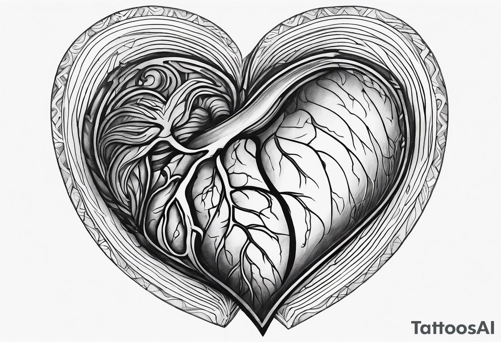 Greys anatomy heart with gold sealant lines tattoo idea