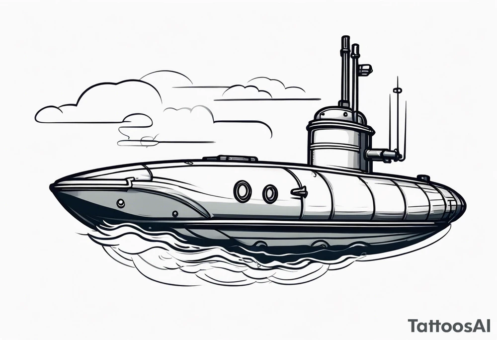 modern submarine surfacing slight left turn tattoo idea modern submarine surfacing slight left turn tattoo idea