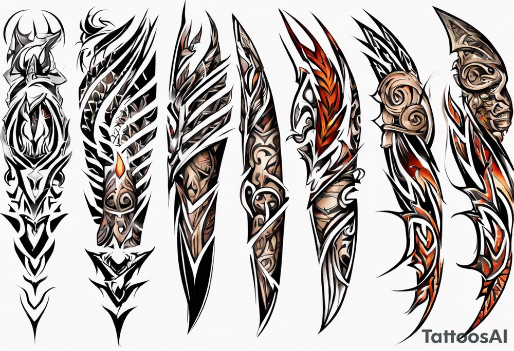 tribal full sleeve tattoo idea
