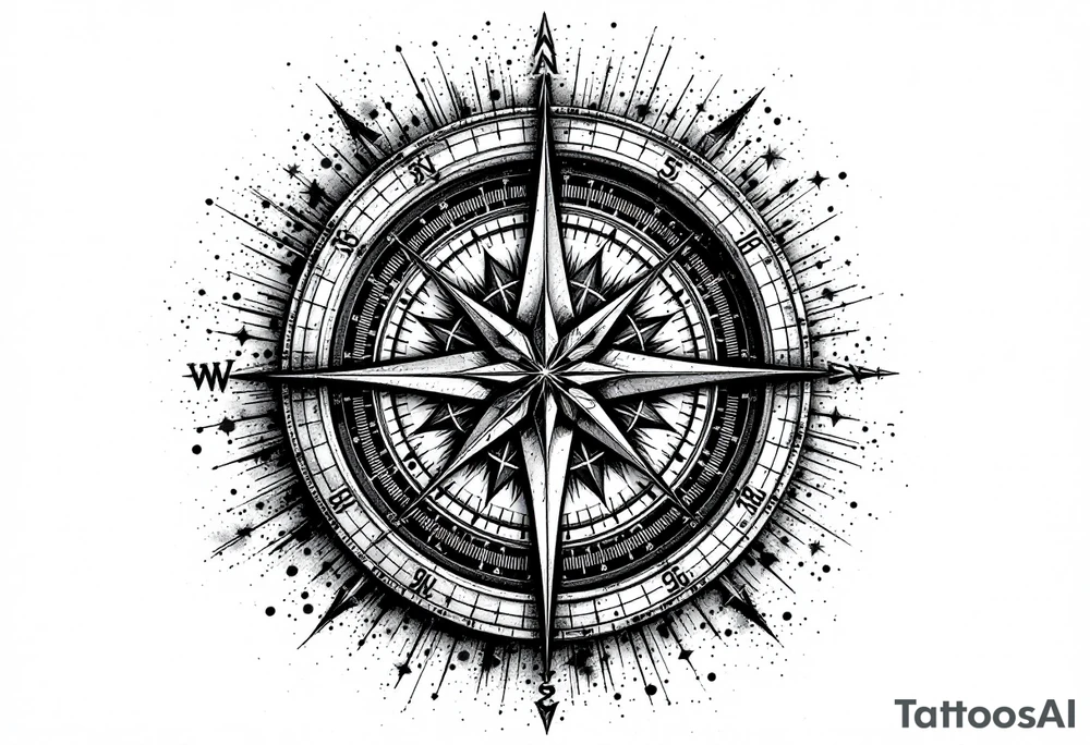 A compass that has a significance to Africa or Nigeria. On the top of the compass write a random longitude. On the bottom of the compass write out a random latitude tattoo idea