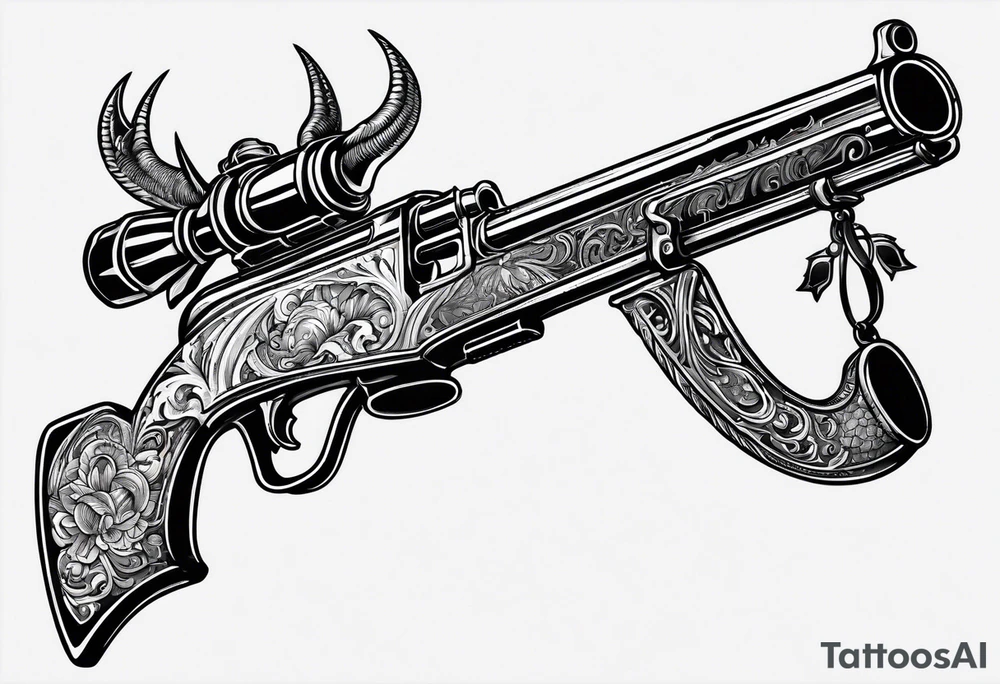 capricorn with sunglasses and shotgun tattoo idea