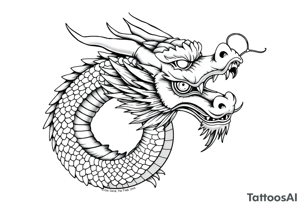 Beautiful asian dragon with a soft face tattoo idea
