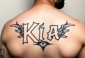 Gangsta style tattoo that says kia tattoo idea
