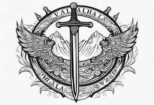 Valhalla sword ship shield tattoo idea