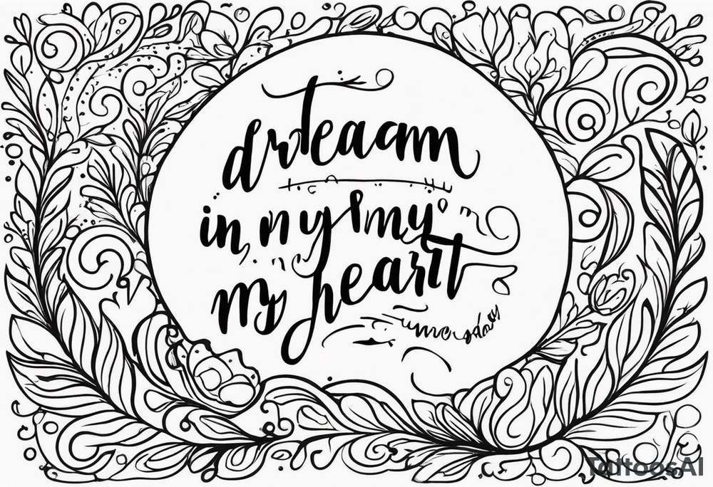 The exact quote “with a dream in my eye, and a prayer in my heart” tattoo idea