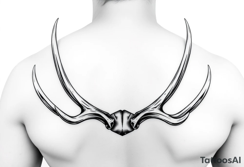 elk antler sheds realistic tattoo idea