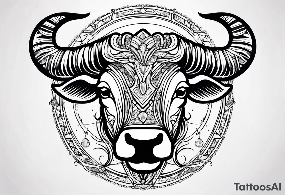 Taurus symbol girly tattoo idea