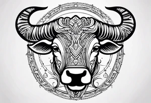 Taurus symbol girly tattoo idea