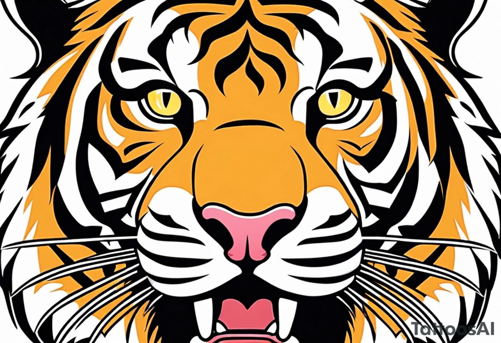Tiger face tattoo idea