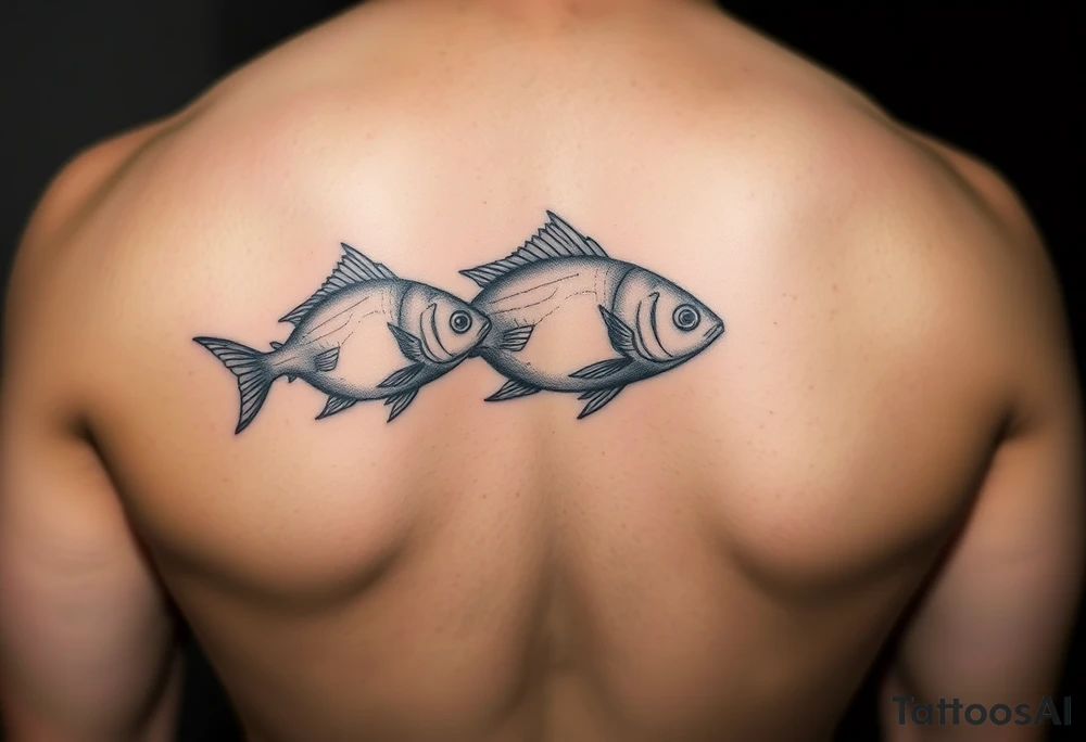 Two to three ocean fish swimming with shadows up my knee tattoo idea