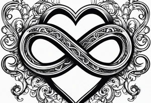 Infinity symbol with heart tattoo idea